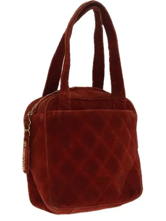 CHANEL Matelasse Hand Bag Velor Orange Gold CC Auth bs19395 - Picture 2 of 16